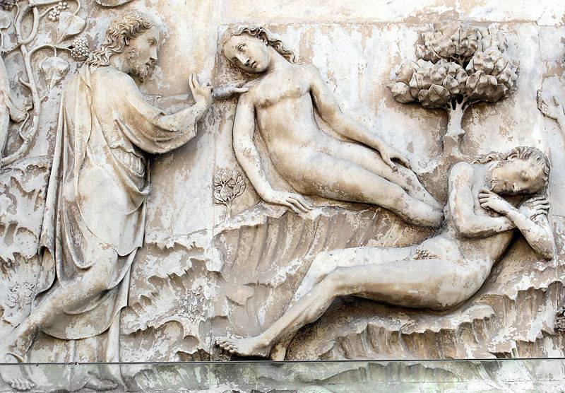 Bild: Lorenzo Maitani (1275-1330): Utsnitt av relieff på första pelaren i katedralen i Orvieto.